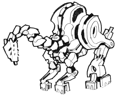 Sci Fi Robot   Cyber Dino Coloring Page